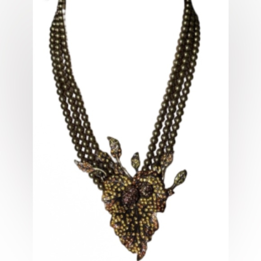 Vintage Heidi Daus Oak Leaf & Acorns Necklace